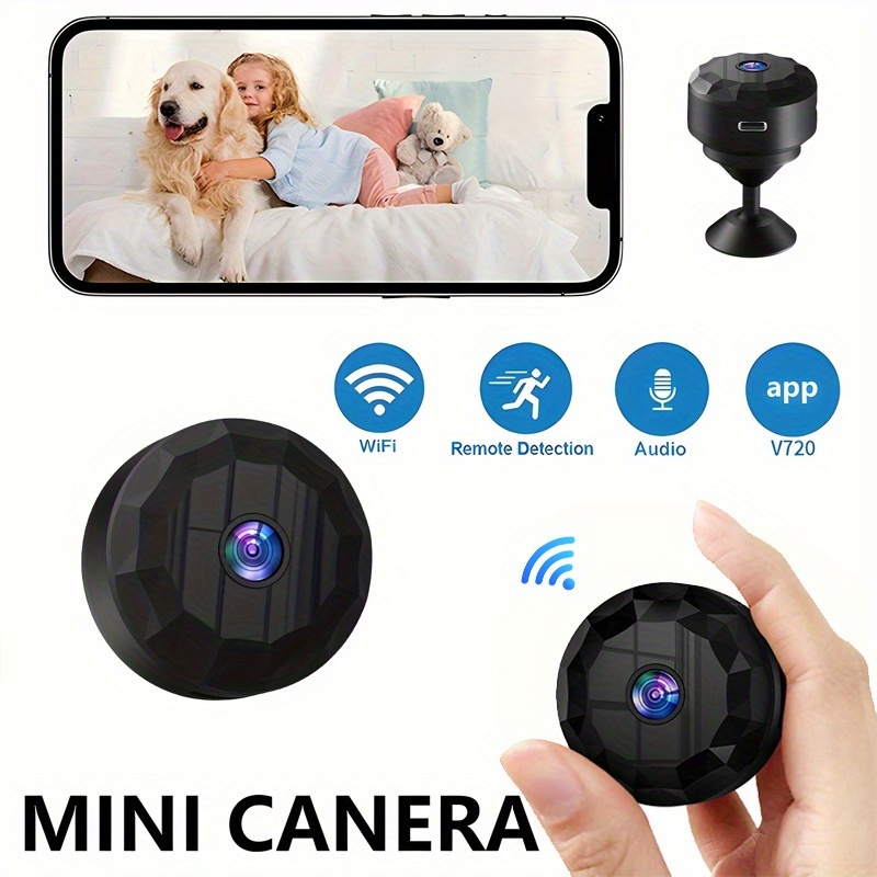 Мини WiFi камера за дом и пътуване – безжична, USB зареждане, мобилно приложение, без SD карта