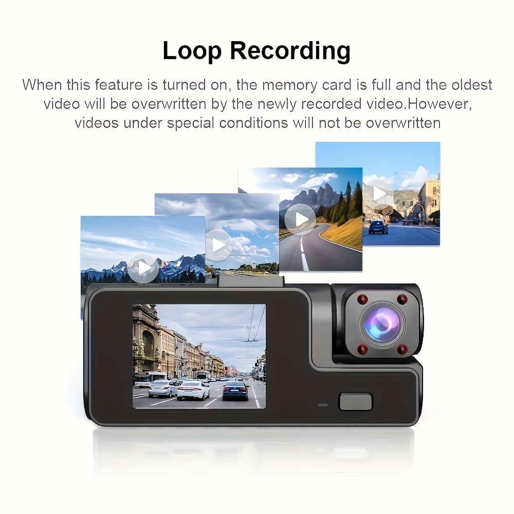Автомобилна камера Dash Cam 1080P + 720P – предна и задна камера, опция с/без карта - Image 8