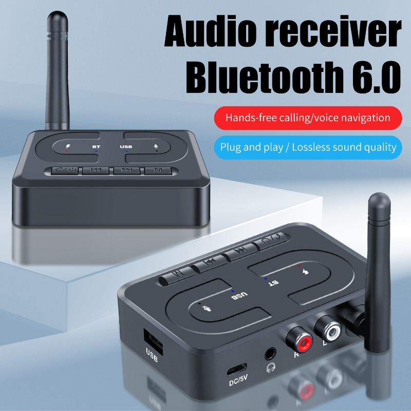 Bluetooth 6.0 Приемник USB – Цифрово към Аналогово Аудио с AUX 3.5mm - Image 2