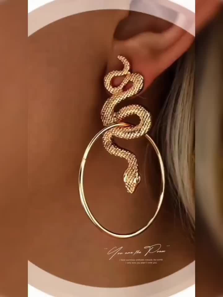 Дамски елегантни обеци CHARM STORM – минималистични змиевидни висулки - Image 7