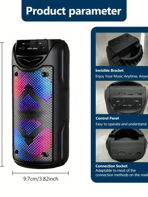 Преносим Bluetooth говорител с LED ефекти – силен стерео звук и TWS функционалност за събития и събирания