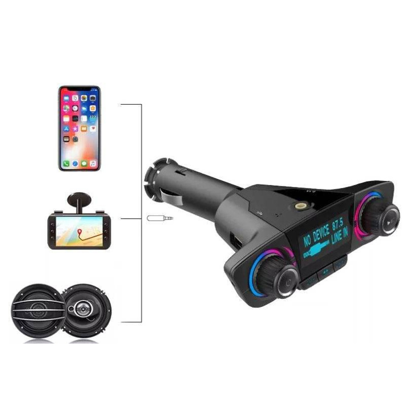 Bluetooth FM Трансмитер за Кола – Поддръжка на AUX, SD Карти и Двоен USB Изход - Image 8