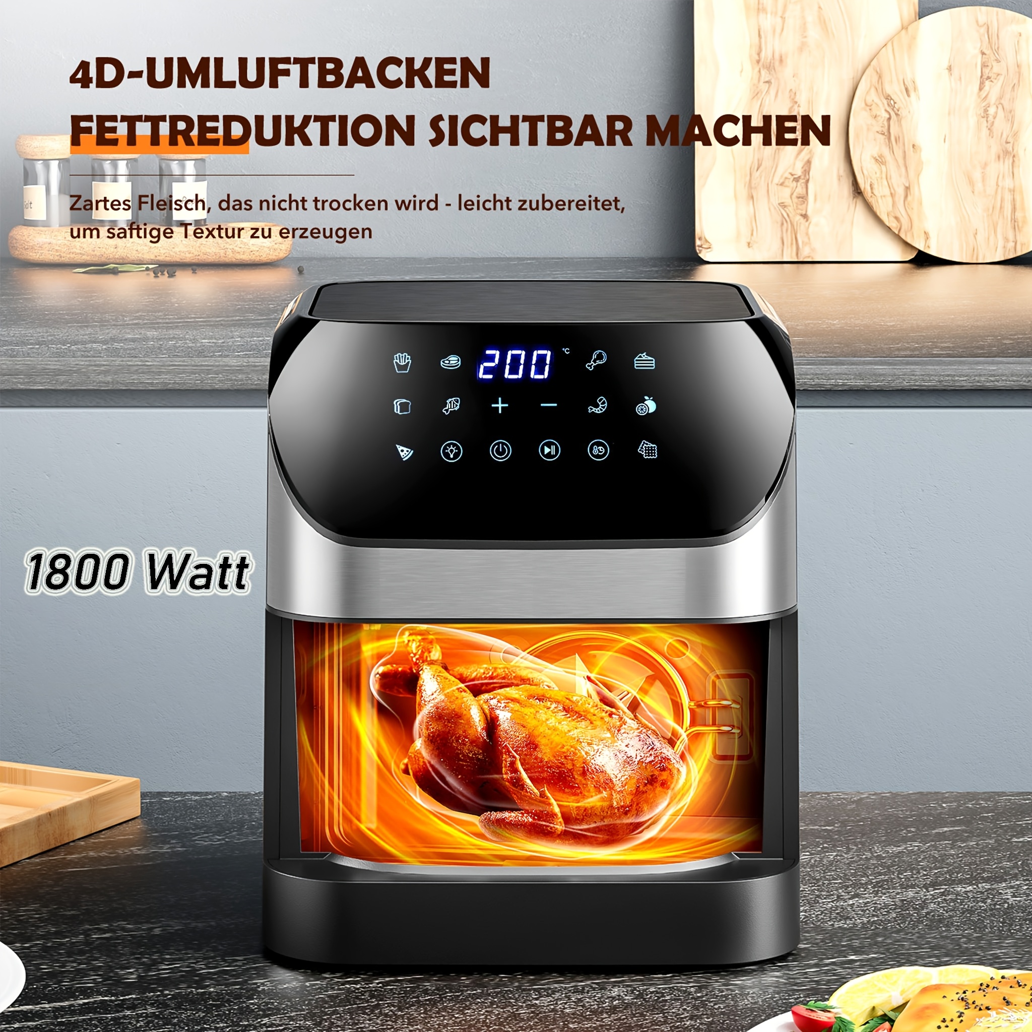 Air Fryer 8.5L Kehot - Дигитален Въздушен Фритюрник 1500W от Неръждаема Стомана - Image 6