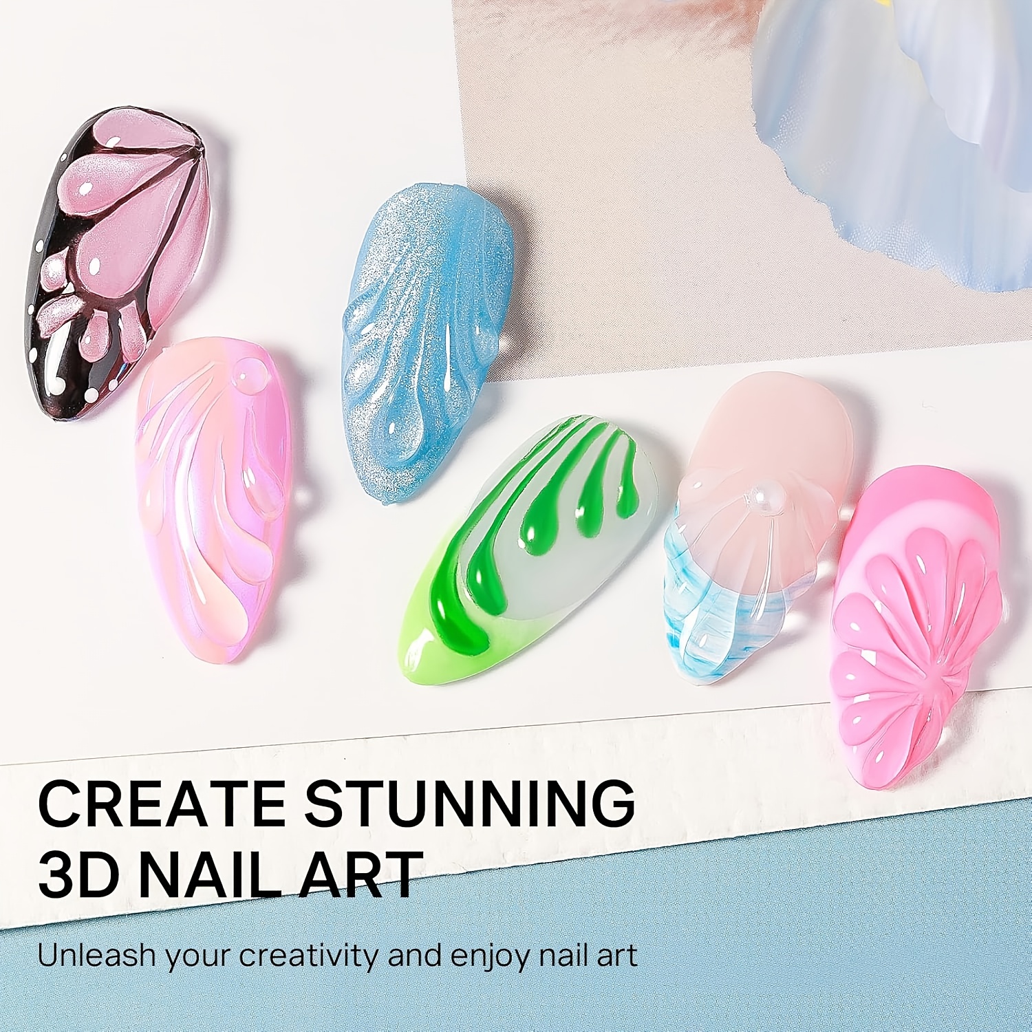 3D гел за нокти 15 мл – прозрачен гел за nail art декорации - Image 5