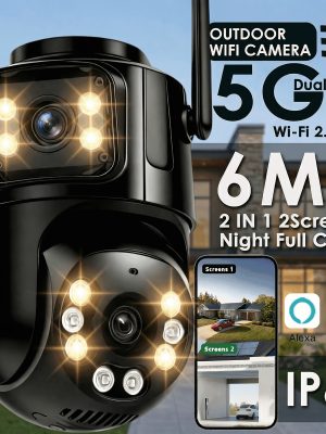 6MP Система за Домашна Сигурност – Безжична Външна Камера, 24/7 Запис, PZT 360° и Цветно Нощно Виждане