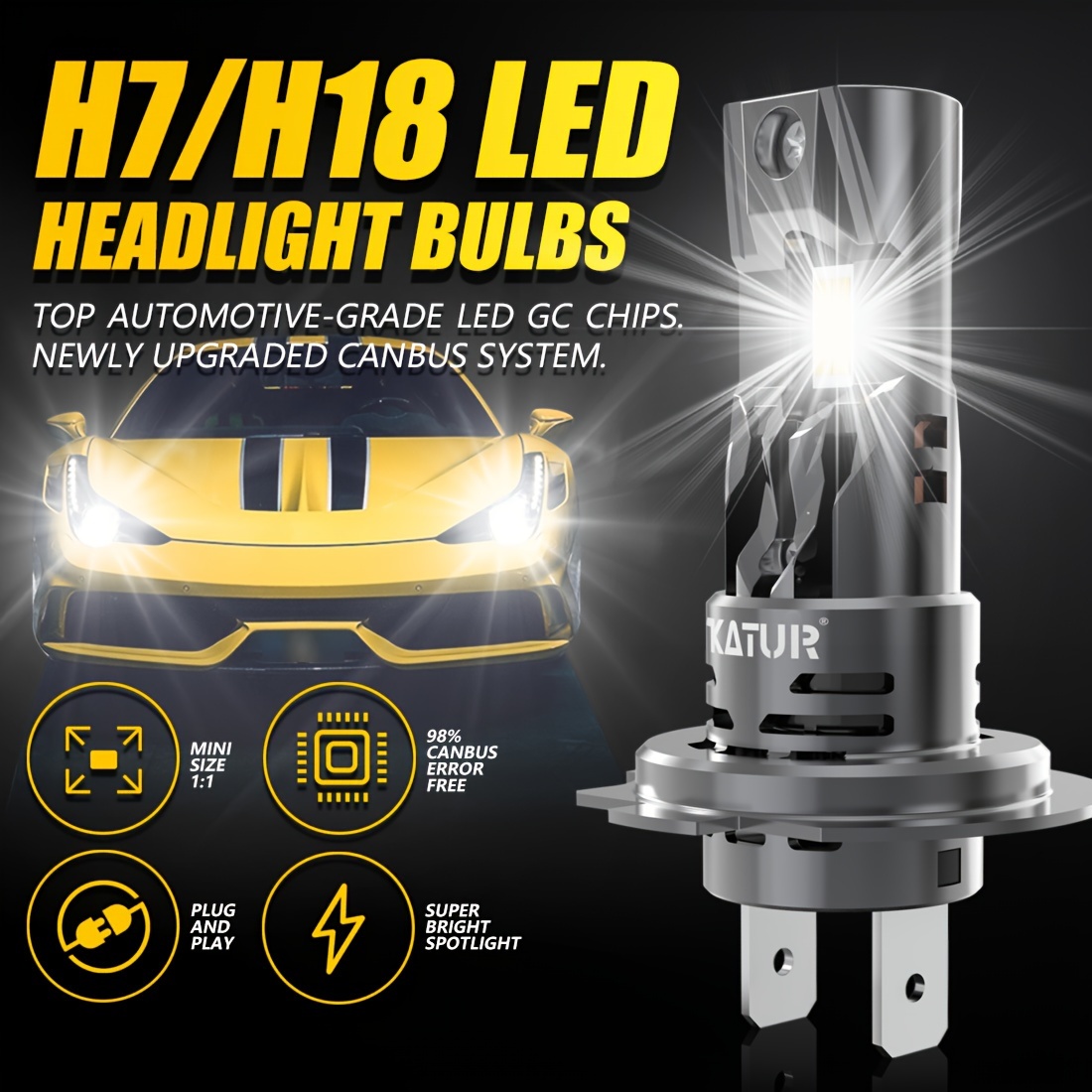 H7 LED фарове 2 бр. – компактни, ултра ярки, лесни за монтаж, универсални за автомобили - Image 6