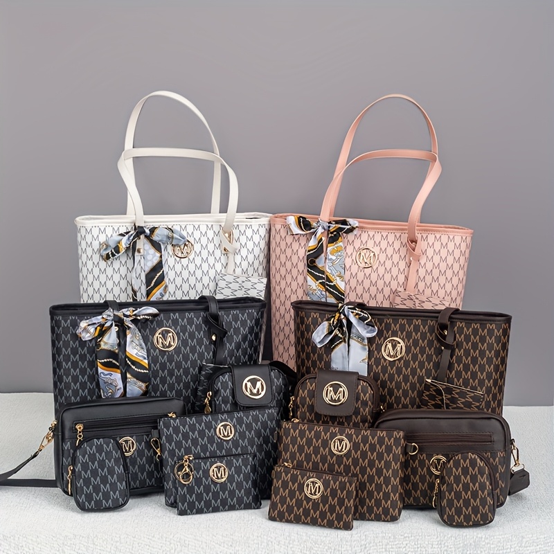 Комплект дамски чанти 7 части – тоут, раница, crossbody и аксесоари - Image 5