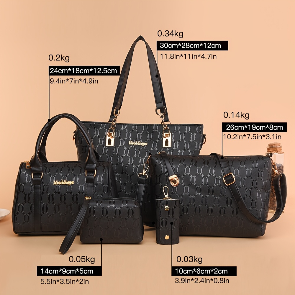 Комплект дамски чанти 5 части – чанта, раница, crossbody и портфейл - Image 2