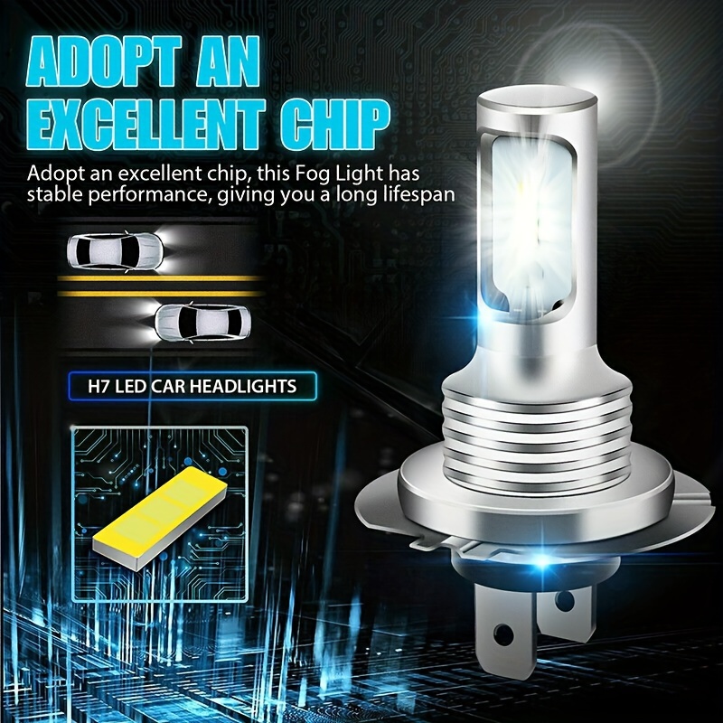 Автомобилни LED Фарове H7 – 2 Бройки, Мъгла, DRL, 12V, 6000K Светлина - Image 8