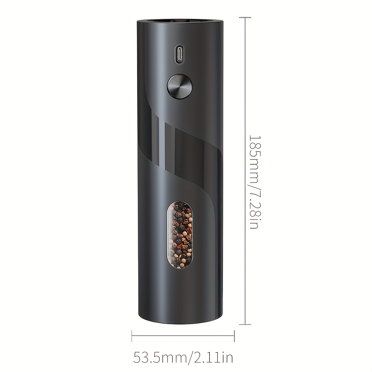 Електрическа мелничка за подправки USB - регулируема с LED светлина 110ml - Image 2