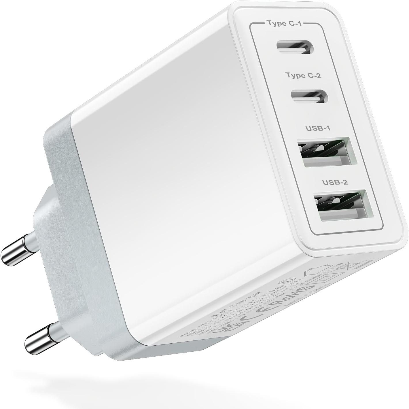 Универсален 4‑портов заряден адаптер – USB A+C, компактен дизайн, подходящ за телефони и таблети - Image 3