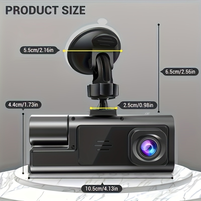 Автомобилна камера Dash Cam 1080P + 720P – предна и задна камера, опция с/без карта - Image 5
