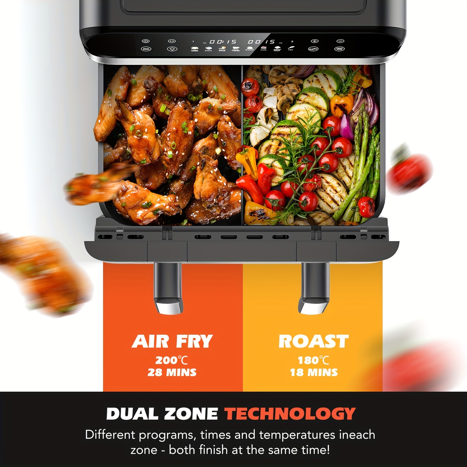 Air fryer 10/11L - фритюрник с двойни кошници и дигитален тъчскрийн - Image 6