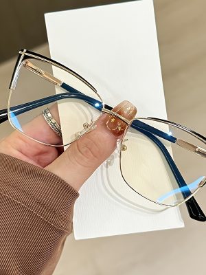 Очила с квадратна рамка за компютър и бизнес – Прозрачни стъкла, стилни и подходящи за мъже и жени