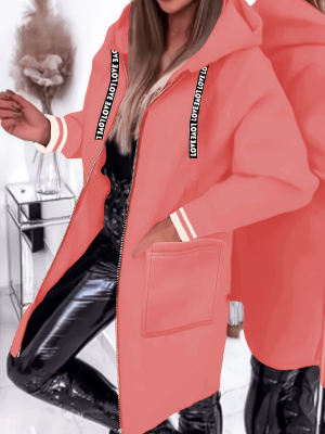 Oversize дамско яке тип суичър – стилен модел с качулка и цип