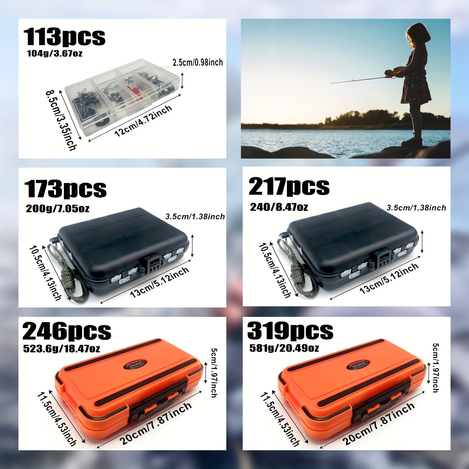 Комплект риболовни аксесоари 113-319 части – куки и тежести - Image 6