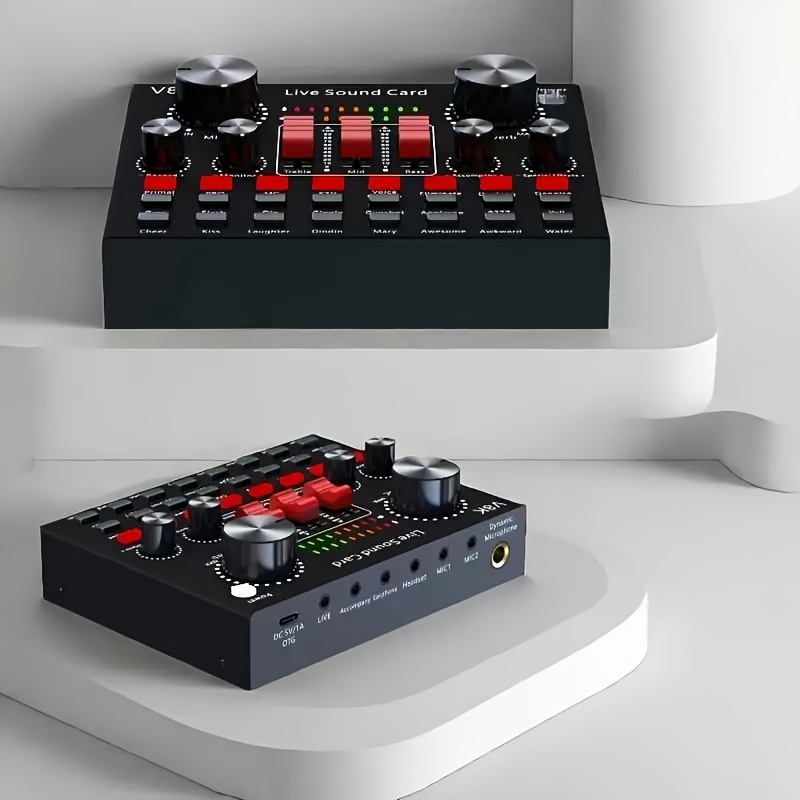 Live Sound Card V8K – професионален мобилен аудио интерфейс с USB зареждане и 18650 батерия - Image 9