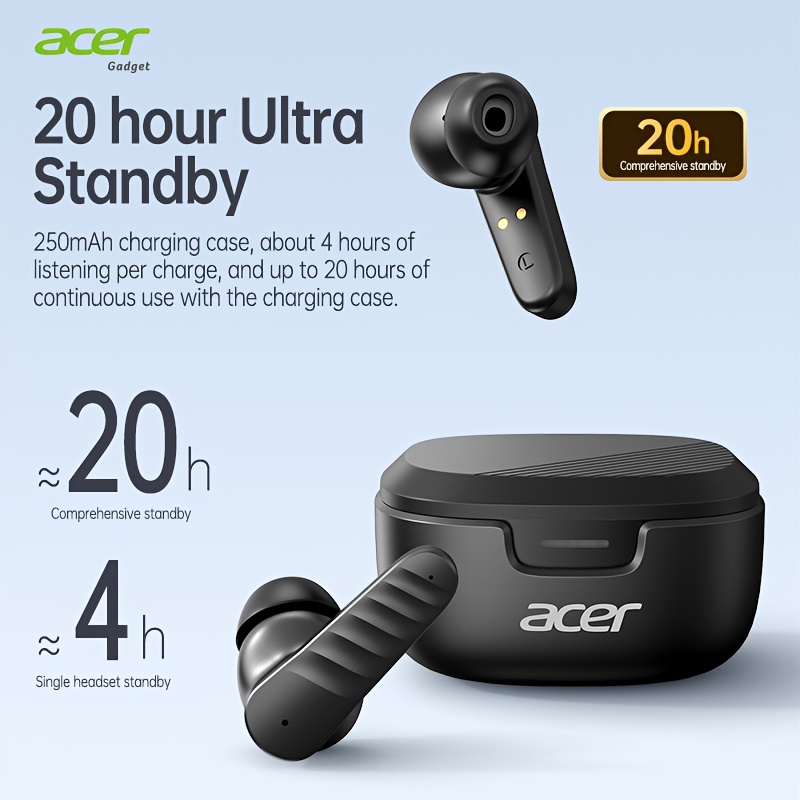 Безжични Слушалки ACER OHR503 – Леки, Компактни, С Тъч Контроли и Бързо Зареждане