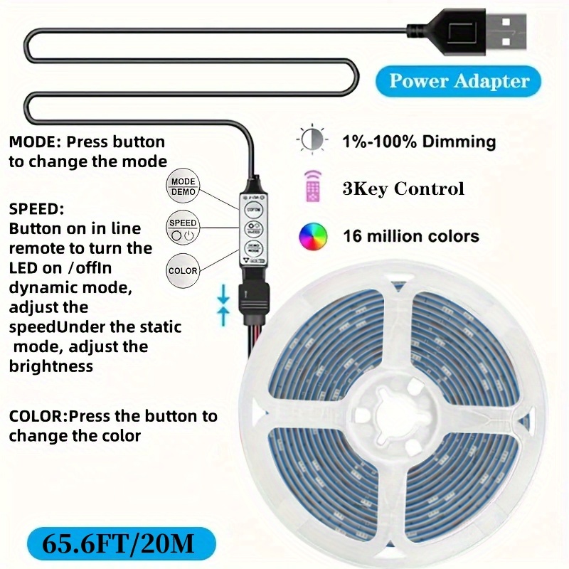 RGB LED ленти LTG‑GEE – управление с дистанционно и приложение, музикална синхронизация, USB захранване - Image 11