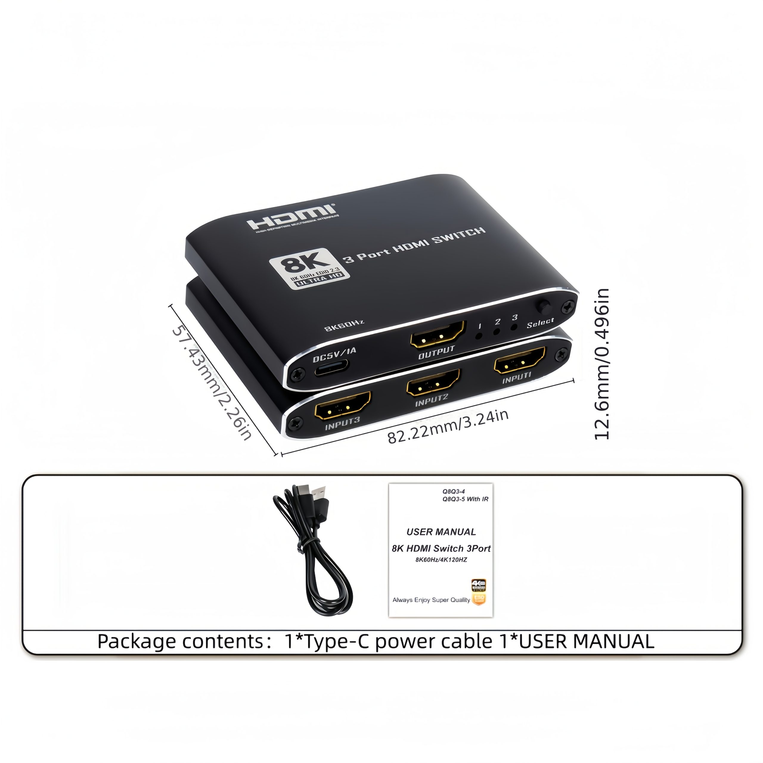 4K HDMI 2.1 превключвател 3‑в‑1 – VRR/ALLM/HDR10/Dolby Vision, дистанционно управление - Image 6