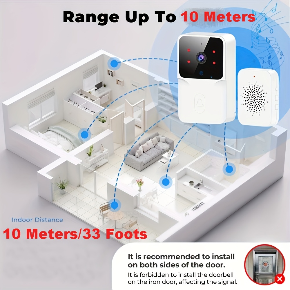 Смарт видео звънец с камера – WiFi 2.4G, нощно виждане и двупосочен аудио - Image 4
