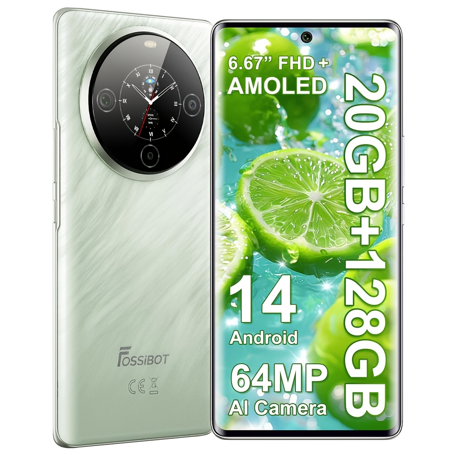 FOSSiBOT S3 Pro Mobile 2025 - Android 14, 6.67" AMOLED + 1.09" допълнителен дисплей, 20GB RAM, 128GB/1TB памет, 64MP AI камера, 5000mAh батерия