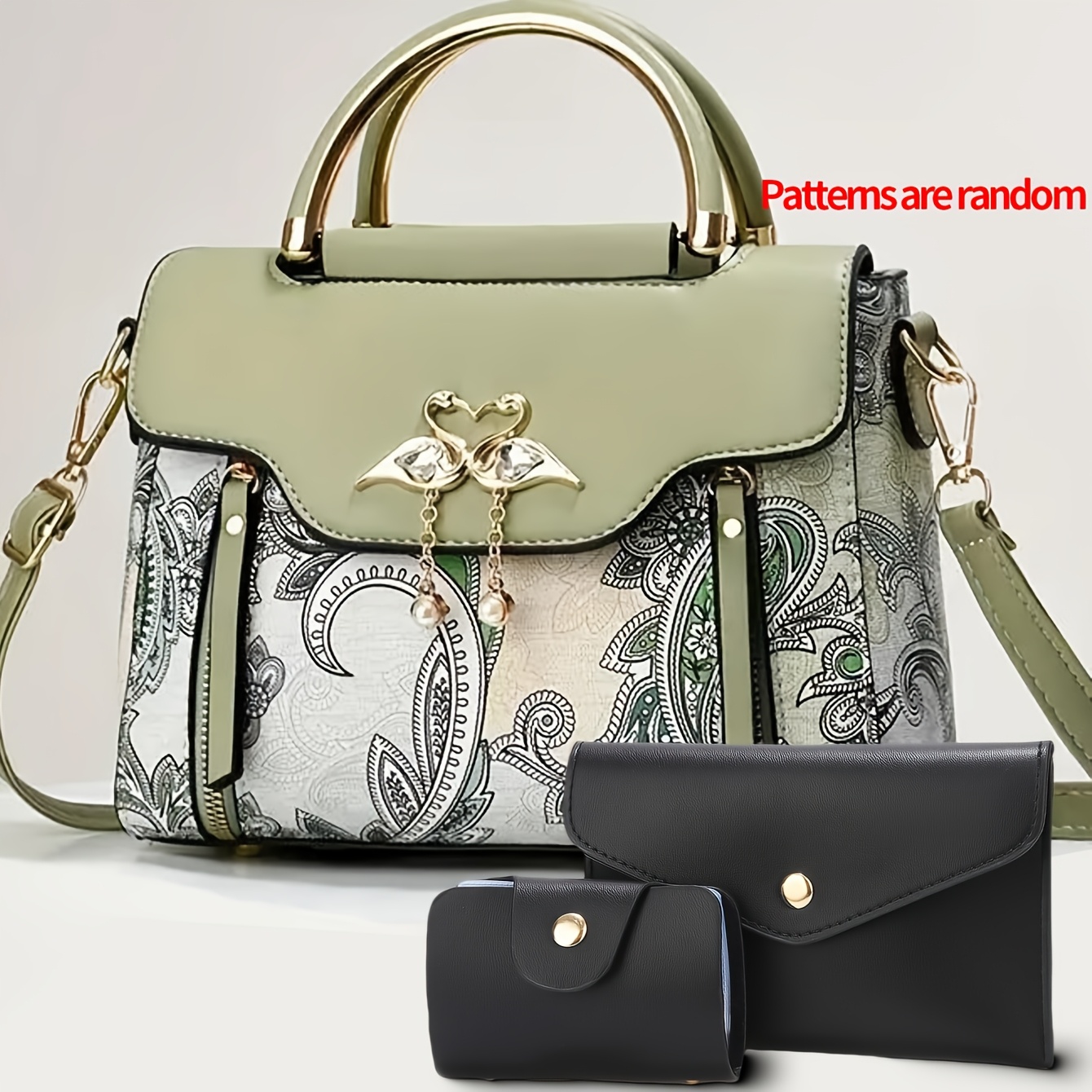 Комплект дамски чанти 3 части – раменна, ръчна и crossbody чанта - Image 20