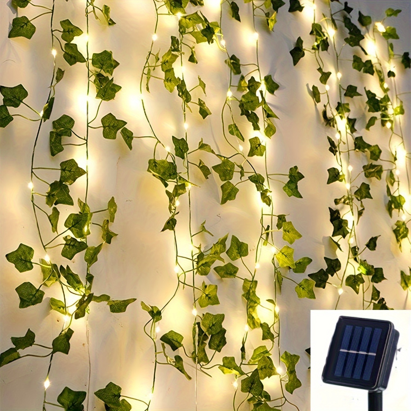Слънчева гирлянда с изкуствен бръшлян – 50 LED светлини - Image 4