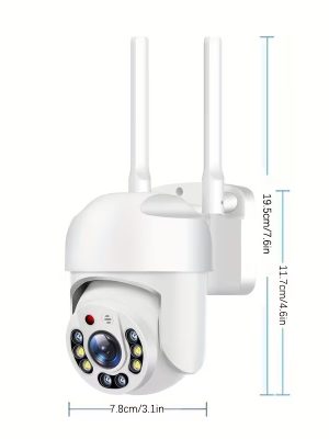 Външна WiFi Камера с Панорамно Навиване – 355° HD Видеонаблюдение, AI Детекция и Двупосочно Аудио