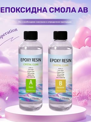 Епоксидна смола AB 1:1 – кристално прозрачна за маси и бижута