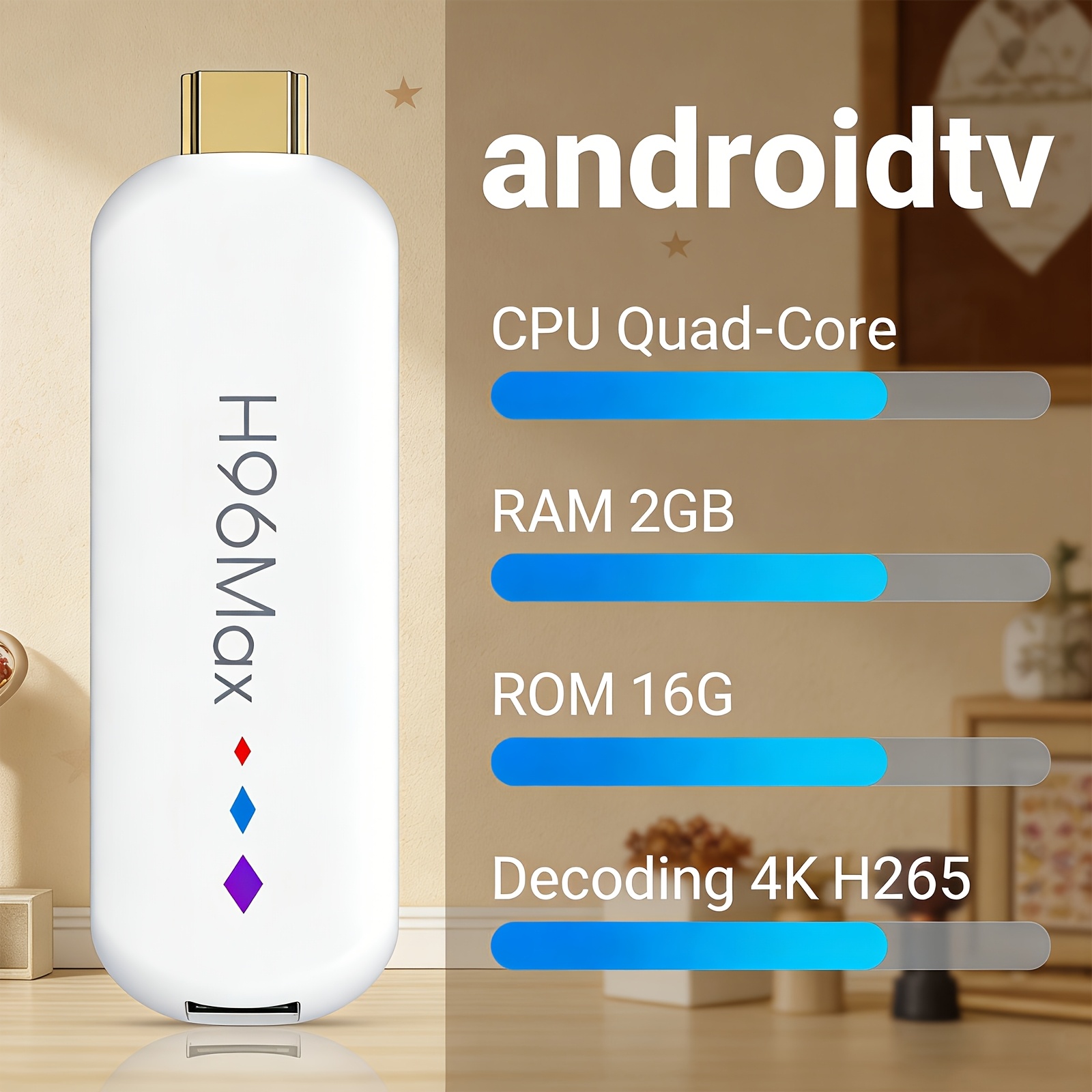 Smart TV Stick H96 MAX – Android 14, 4K Ultra HD, 3D поддръжка, Type‑C, бърз и компактен медиен плейър - Image 8