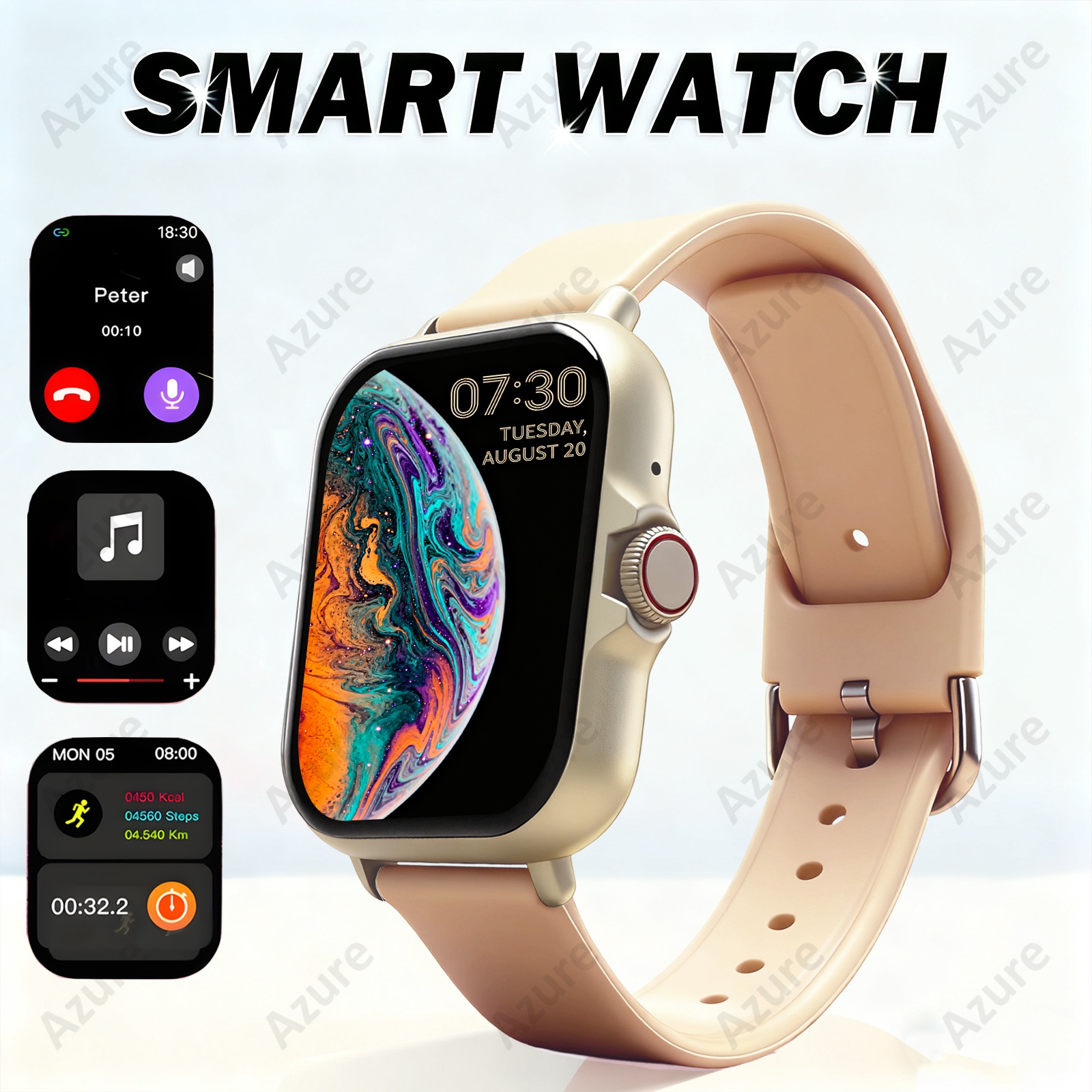 Унисекс смарт часовник - 1.83" Full Touchscreen, безжични разговори, известия, спортни режими, дистанционно управление на камера и музика - Image 16