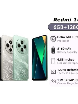 Xiaomi Redmi 14C 4G 6GB+128GB – 6.88″ 120Hz HD екран, 50MP AI двойна камера, 13MP HD основна камера, голяма батерия 5160mAh, без зарядно, азиатска версия