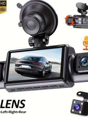 Автомобилна камера с 4 канала, LED дисплей, физически бутони, 24/7 наблюдение и заден изглед
