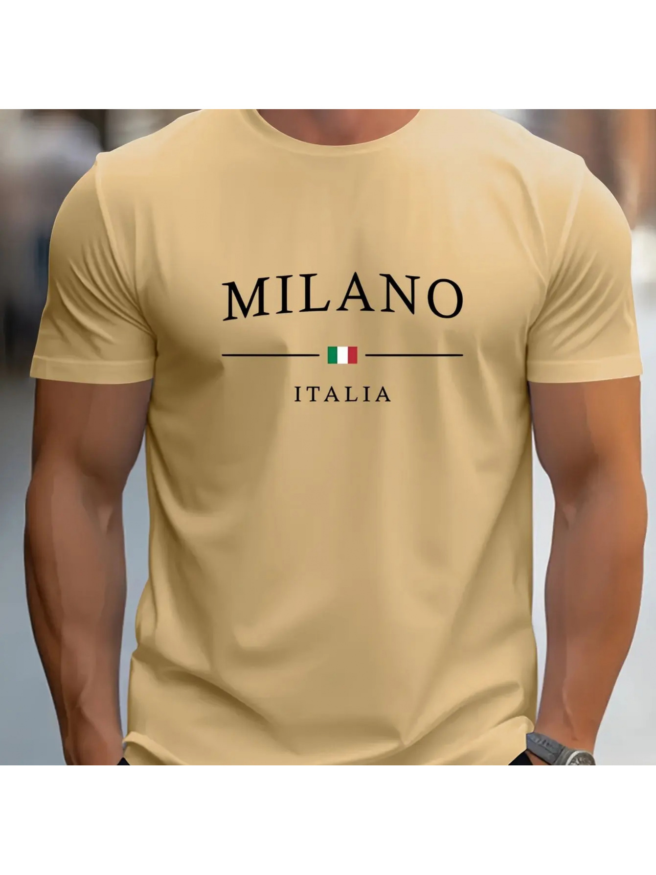 Мъжка лятна мода MILANO с принт на букви, свободна кройка, голям размер, удобна тениска с къс ръкав и кръгъл яка, ПЛЮС РАЗМЕР - Image 5