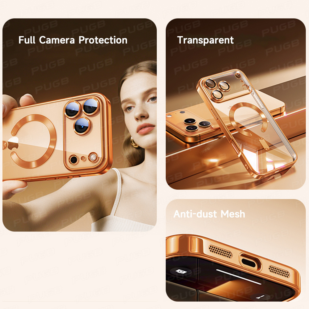 Прозрачен магнитен калъф за iPhone 11-17 Pro Max Air Plus – Защита на обектива, мек и здрав - Image 8