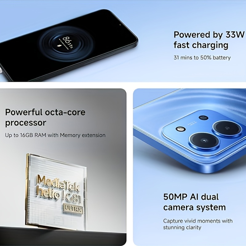 XIAOMI Redmi 15C - 4+256GB, 6.9" HD+ 120Hz дисплей, 50MP камера, 6000mAh батерия, осемядрен процесор, 33W бързо зареждане - Image 6