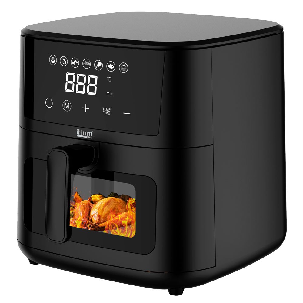 4.2L Въздушен Фритюрник Ihunt Bro – Регулируем Термостат 80‑200°C, Таймер 60 Мин, Неръждаема Стомана - Image 2