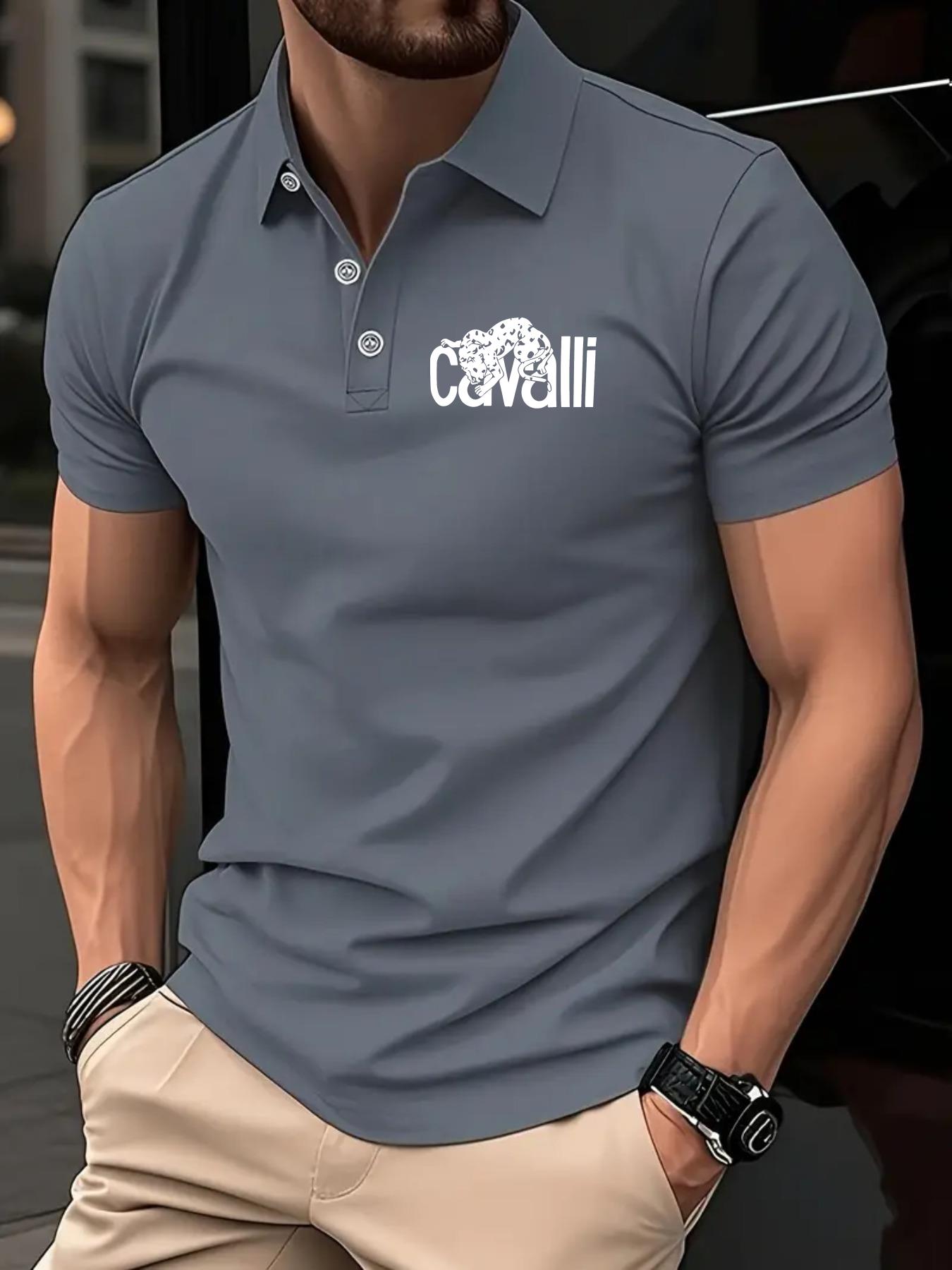 Мъжка поло тениска Cavalli – леопардов принт, лятна и дишаща - Image 2