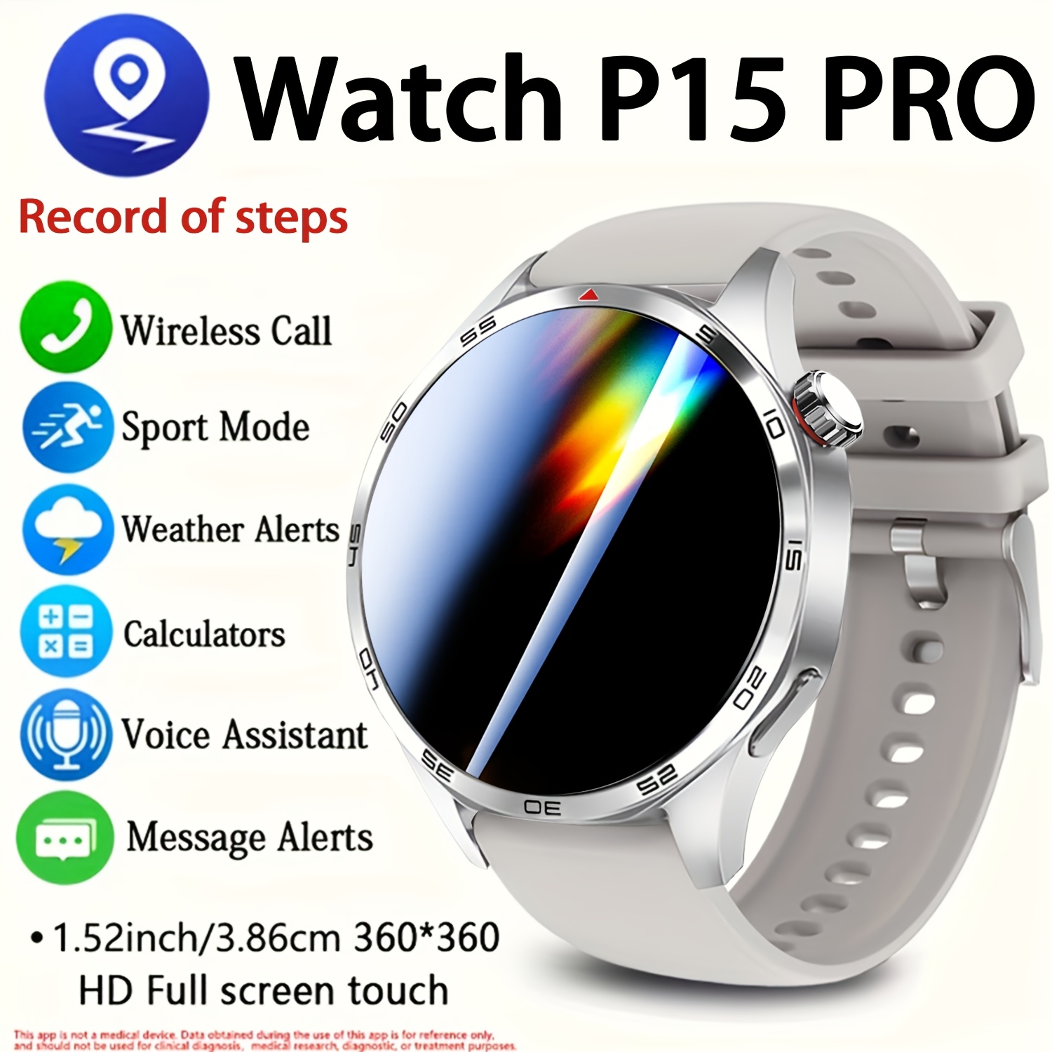 ERUN P15 PRO смарт часовник 2026 с GT6 PRO циферблати и безжично обаждане - Image 5