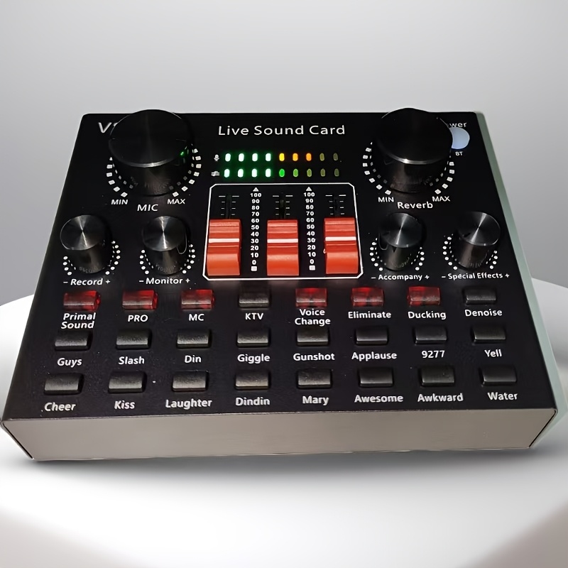 Live Sound Card V8K – професионален мобилен аудио интерфейс с USB зареждане и 18650 батерия