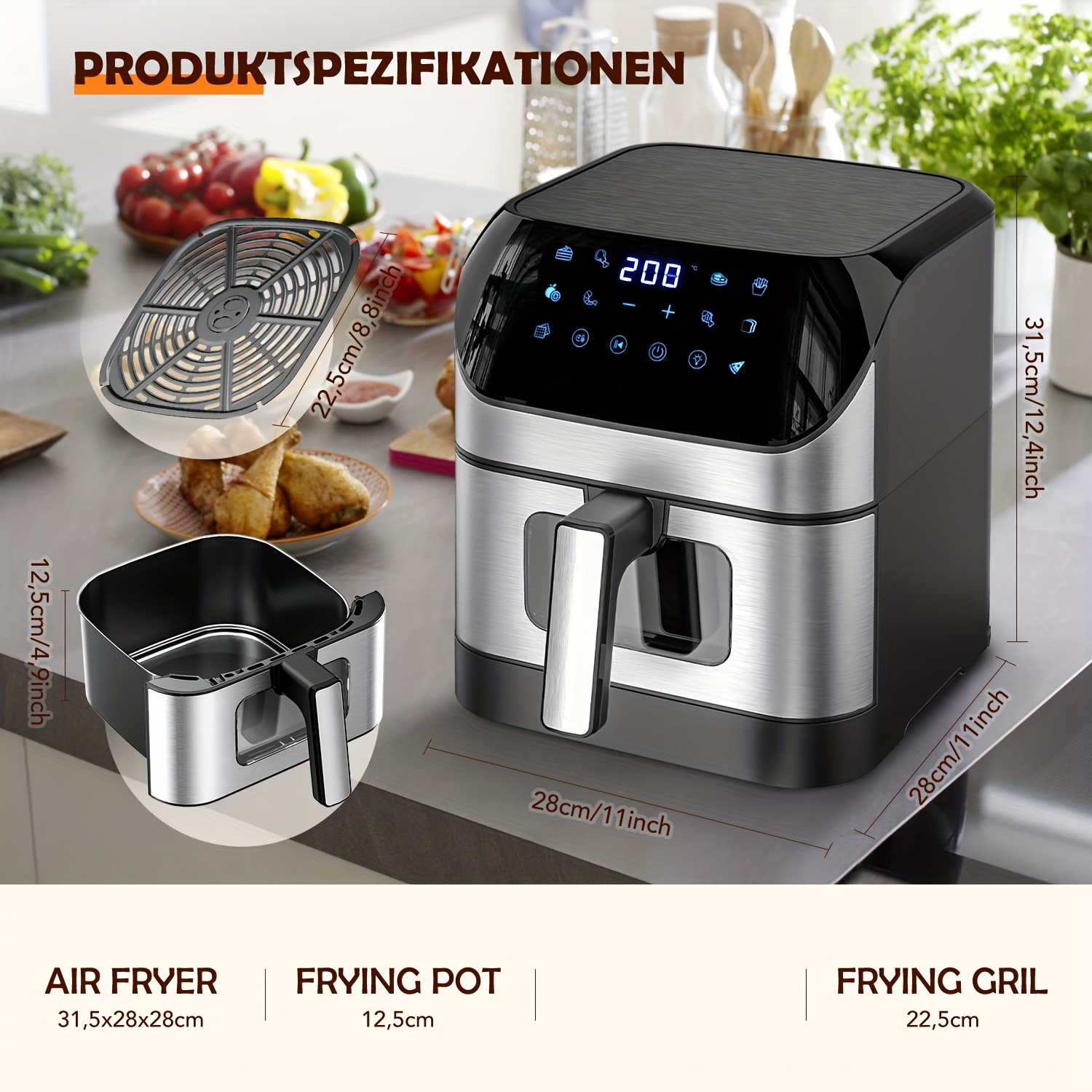 Air Fryer 8.1 литра – фритюрник за печене и дехидратация - Image 2