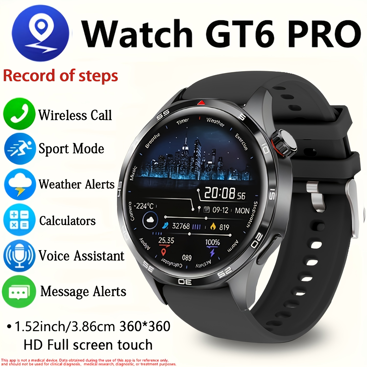 ERUN P15 PRO смарт часовник 2026 с GT6 PRO циферблати и безжично обаждане