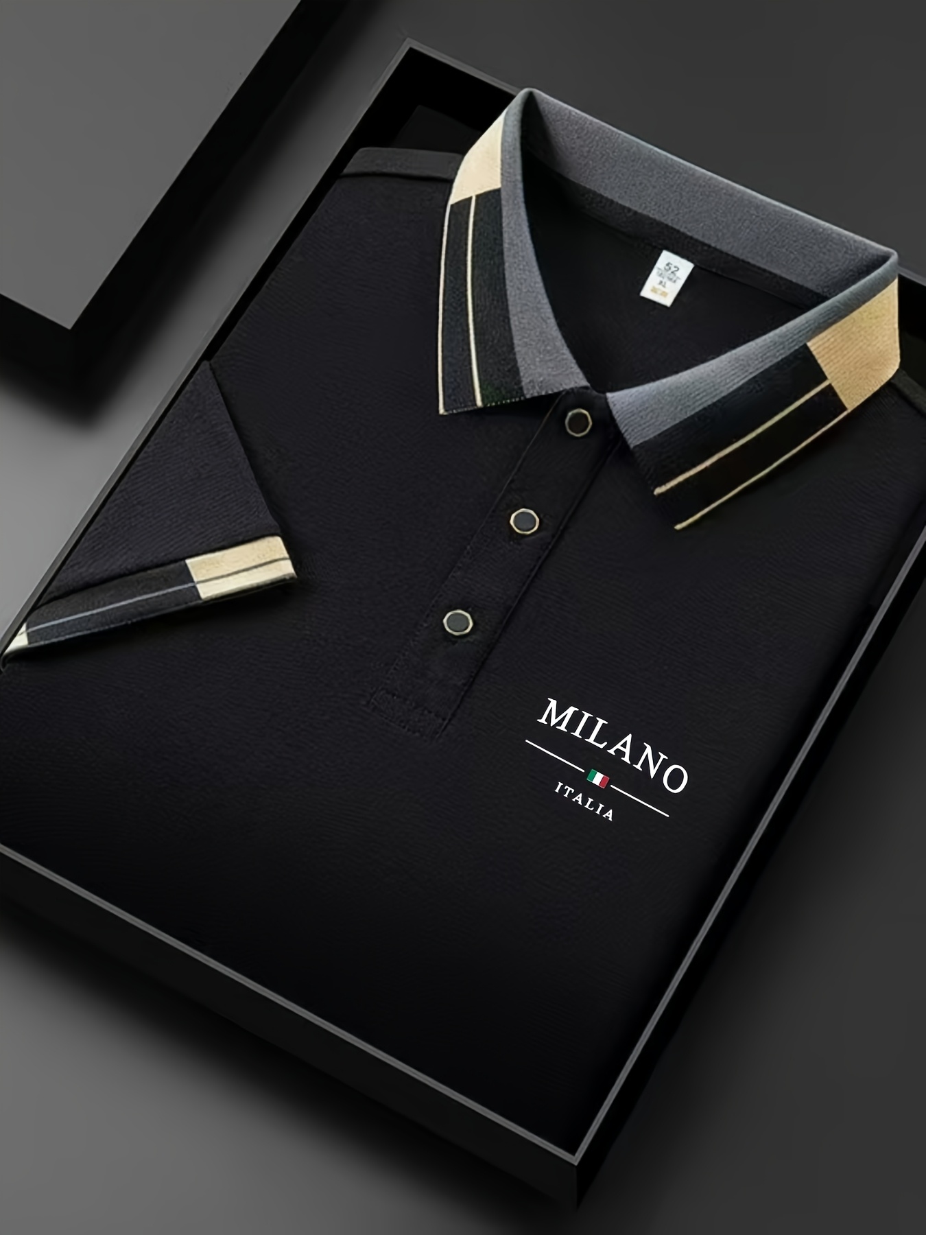 Мъжки POLO тениски MILANO ITALIA – regular fit, ревер яка с копчета, идеални за ежедневие и почивка - Image 4