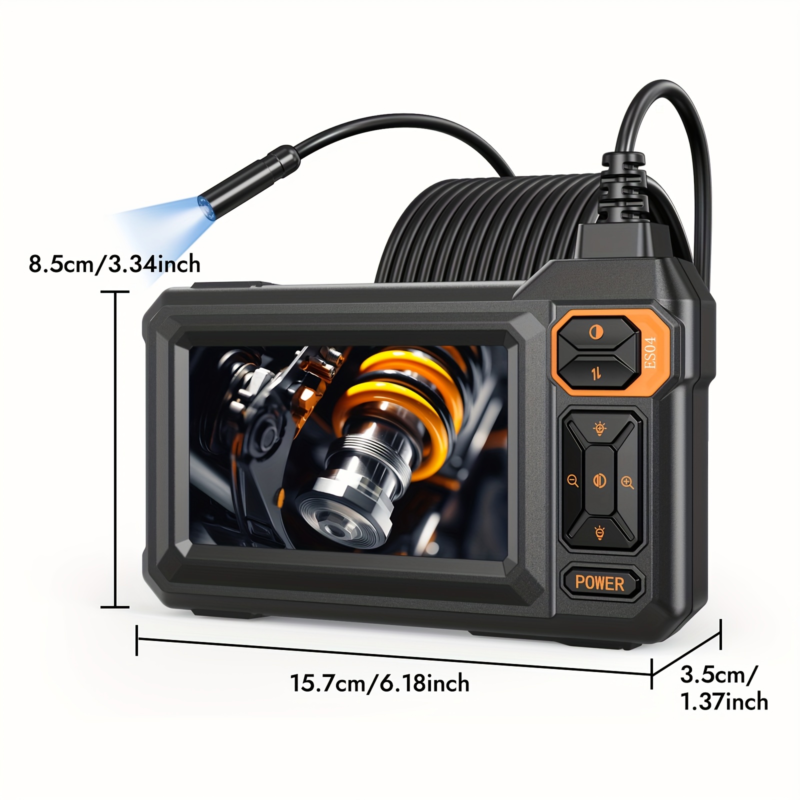 Ендоскопска камера с 10.92 cm LCD – HD 1080P, IP67, 8 LED, 5.03 м бороскоп за инспекции - Image 2