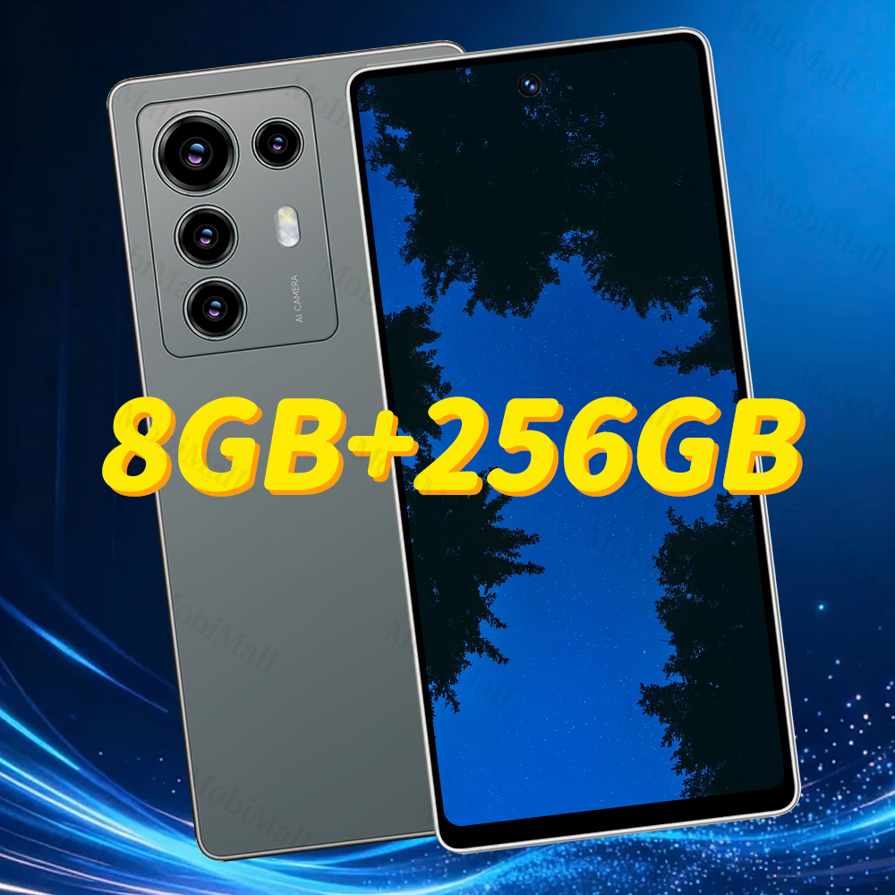 Нов смартфон 2026 - 7.5" HD екран, 8GB+256GB памет, интелигентно отключване с лице, подходящ за бизнес, пътувания и обучение