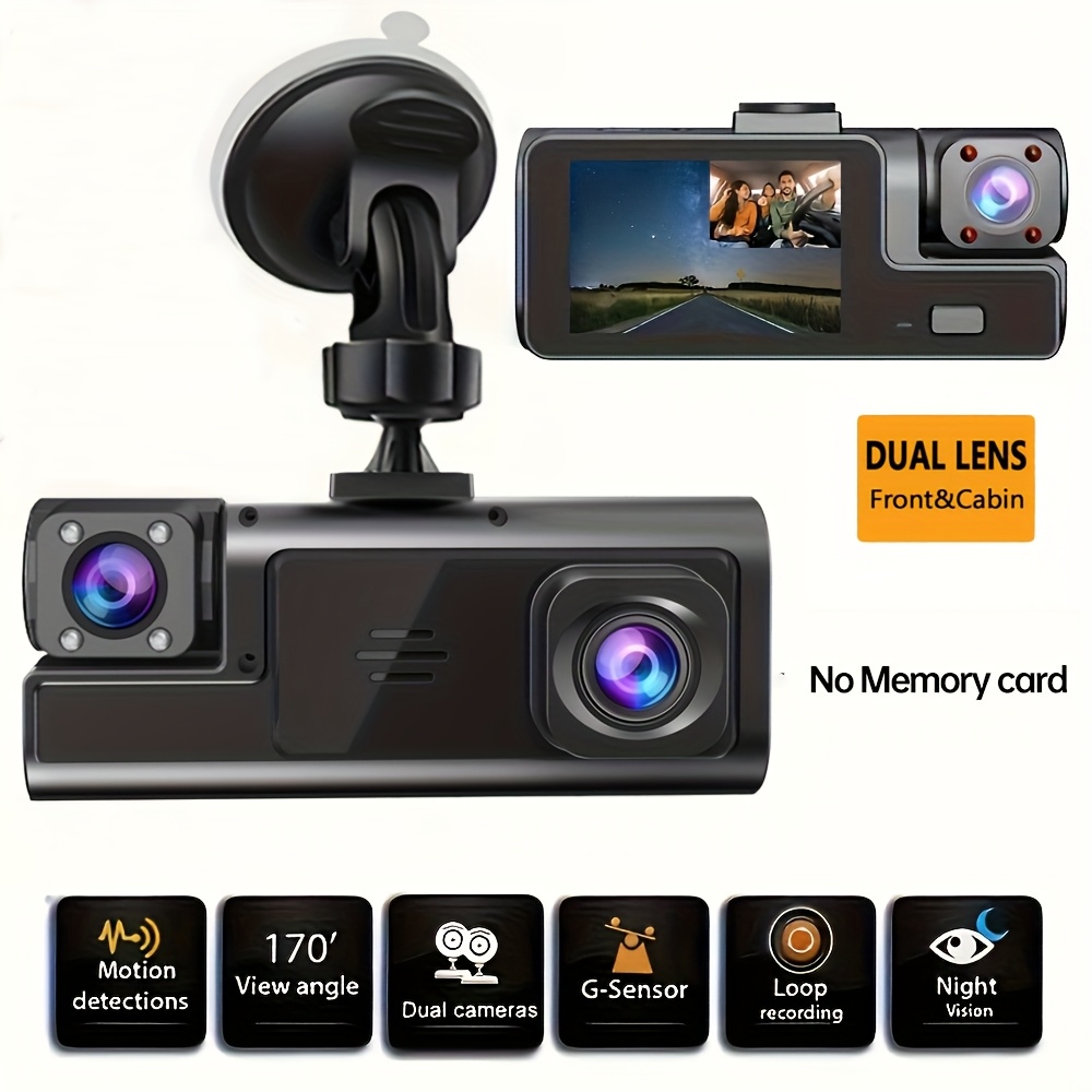 Автомобилна камера Dash Cam 1080P + 720P – предна и задна камера, опция с/без карта - Image 6