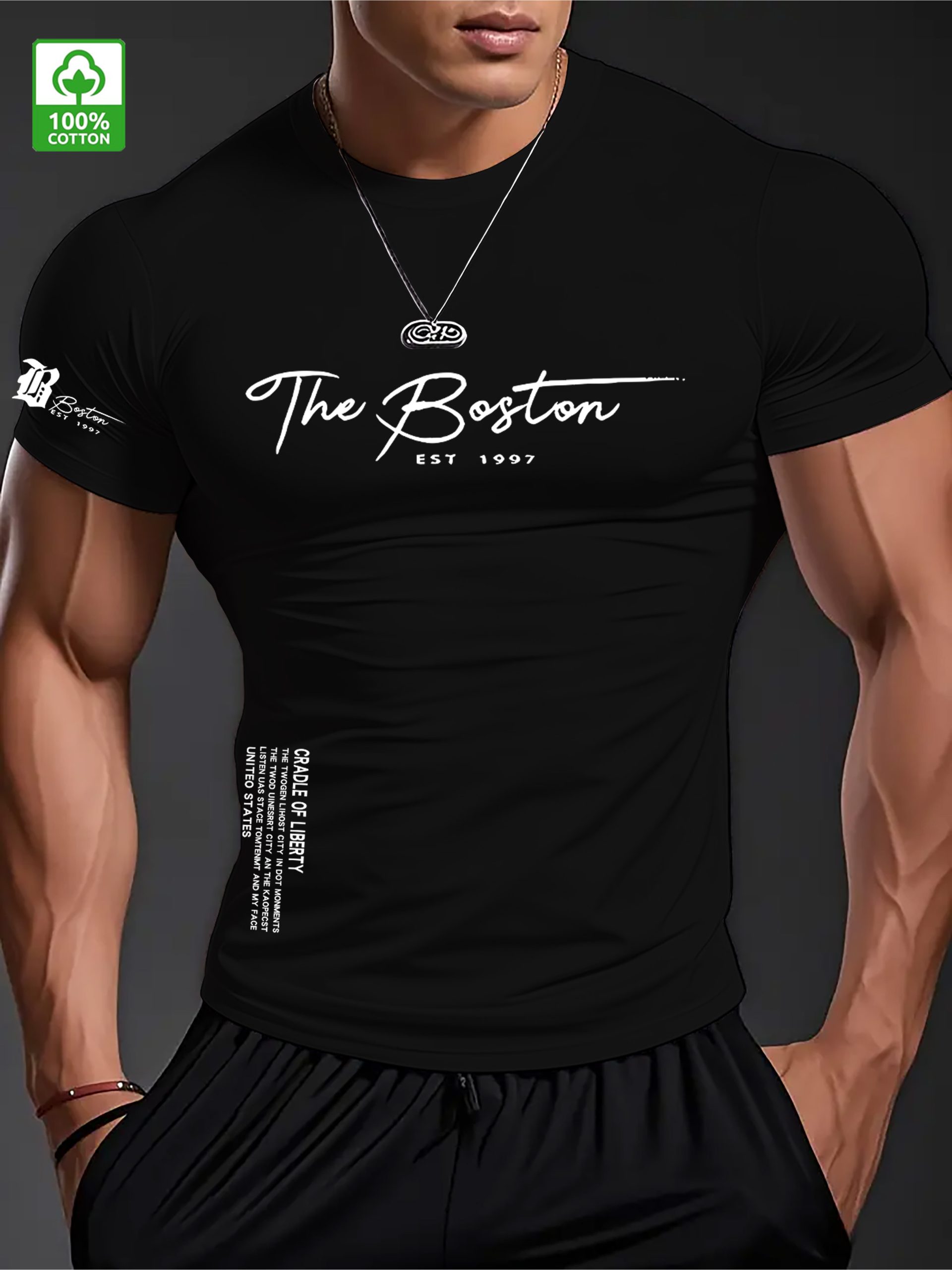 Мъжка slim fit тениска – кръгло деколте и минималистичен дизайн - Image 3