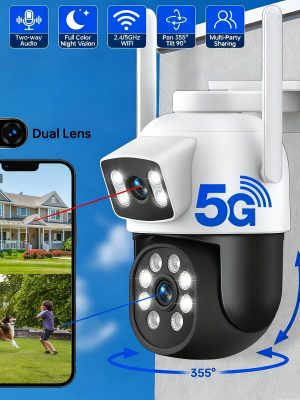 WiFi Камера за Дом и Офис – Двойна Леща, PTZ Технология, 1920P, Стерео Аудио и Smart Аларма