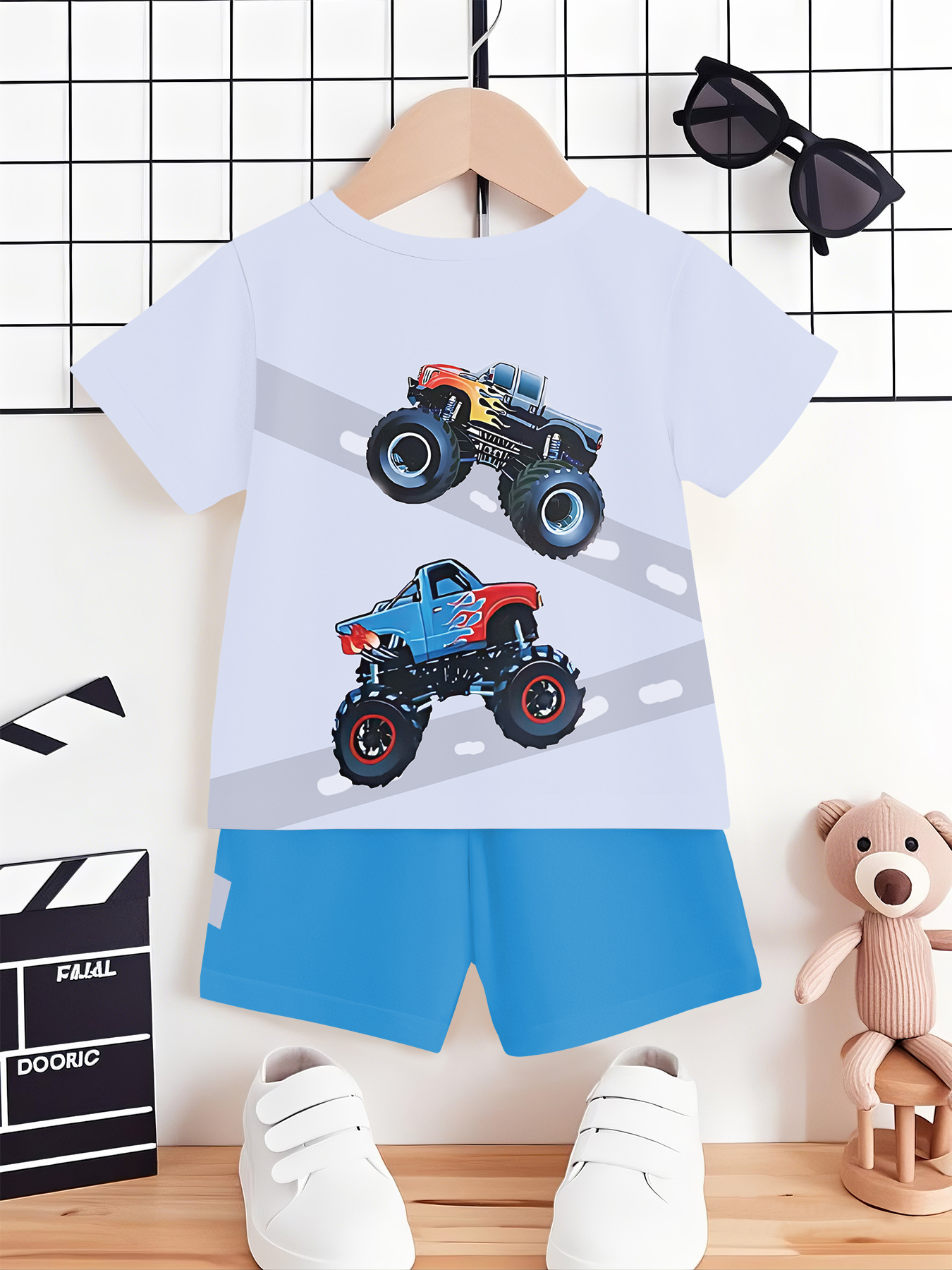 Летен комплект за момчета – тениска с офроуд принт и шорти, идеален за открито - Image 4